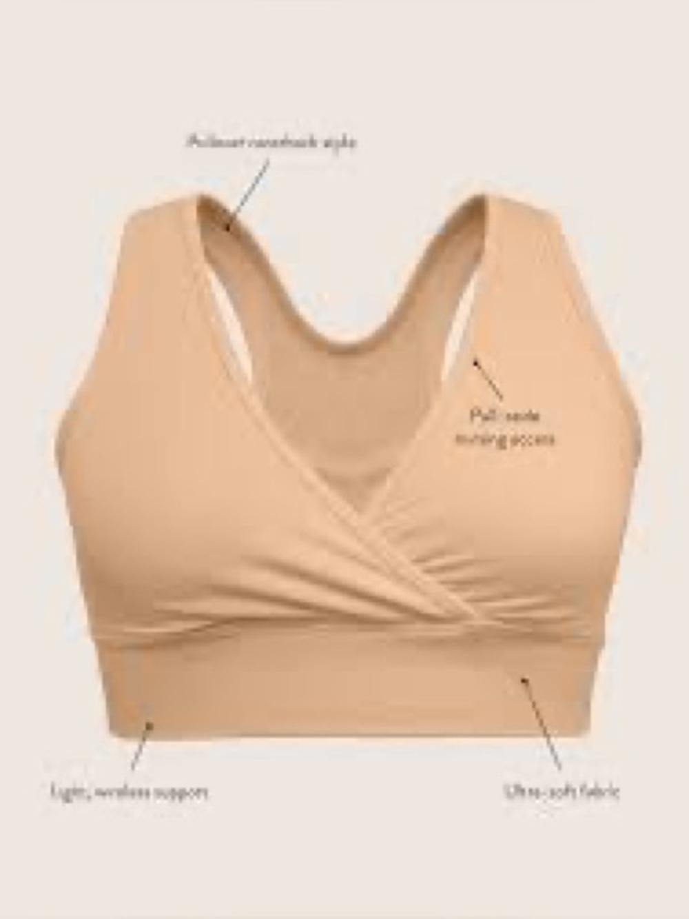 Kindred Bravely French Terry Racerback Nursing & Sleep bra size L